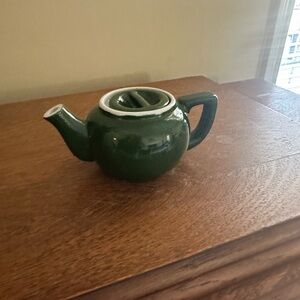 Vintage Individual Green Ceramic Teapot